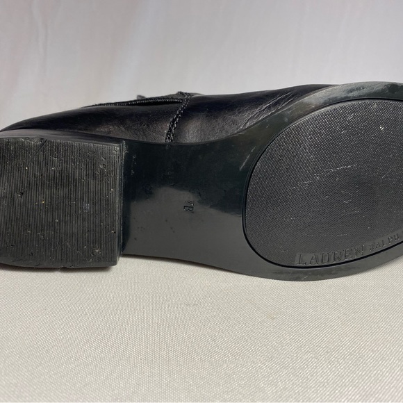 Ralph Lauren Black Leather Kaliyah Chelsea Slip On Ankle Boot 7 VG Condition - Picture 7 of 7